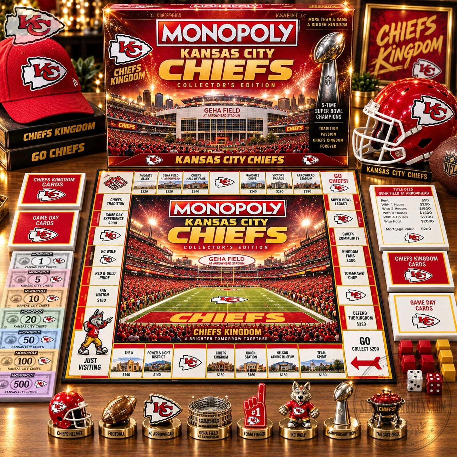 Collector's Edition Monopoly Game Featuring the Kansas City Chiefs